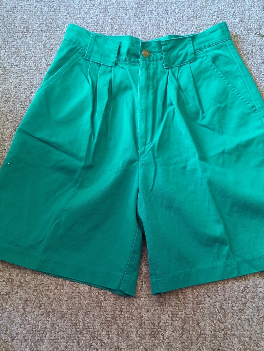 Vintage Teal High-Waist Shorts with Nautical Tag
